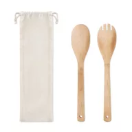   Set 2 ustensile pentru salata, 33.5x10x0.6 cm, Everestus, 20IUN0982, Bej, Bambus