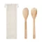 Set 2 ustensile pentru salata, 33.5x10x0.6 cm, Everestus, 20IUN0982, Bej, Bambus