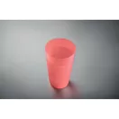 Pahar 500 ml, 2509E16522, Everestus, Ø8x14 cm, Plastic, Rosu transparent