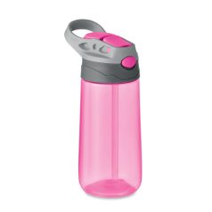   Bidon sport pentru apa, 21MAR1795, 450 ml, 9x18.5 cm, Everestus, Tritan, Silicon, Transparent, Roz