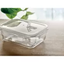 Caserola pranz, 900 ml, 20x15x6 cm, Everestus, 20SEP0110, Sticla, Polipropilena, Transparent
