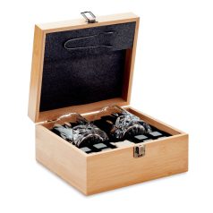   Set pentru whisky, 11 piese, 21,3x19,5x10,4 cm, Everestus, 20SEP0644, Sticla, Bambus, Natur