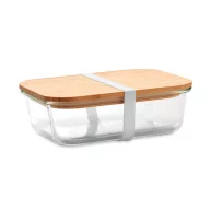   Caserola pranz, 900 ml, 20x15x6 cm, Everestus, 20SEP0111, Sticla, Bambus, Transparent