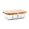 Caserola pranz, 900 ml, 20x15x6 cm, Everestus, 20SEP0111, Sticla, Bambus, Transparent