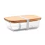 Caserola pranz, 900 ml, 20x15x6 cm, Everestus, 20SEP0111, Sticla, Bambus, Transparent
