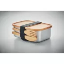 Caserola pranz, 600 ml, 16x11x5.5 cm, Everestus, 20SEP0112, Otel, Bambus, Natur