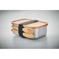   Caserola pranz, 600 ml, 16x11x5.5 cm, Everestus, 20SEP0112, Otel, Bambus, Natur