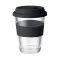 Cana de voiaj din sticla, 350 ml, cu capac din silicon, Everestus, 20IAN345, Negru
