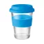 Cana de voiaj din sticla, 350 ml, cu capac din silicon, Everestus, 20IAN346, Albastru