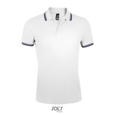   Tricou Polo Barbati, 42FEB234444, Pasadena Men, Bumbac, Masculin, Alb , Albastru Navy, 3XL