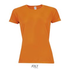 SPORTY-WOMEN TSHIRT- 140g, Polyester, Neon Orange, TWIN, L
