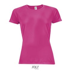 SPORTY-WOMEN TSHIRT- 140g, Polyester, Neon Pink, TWIN, S