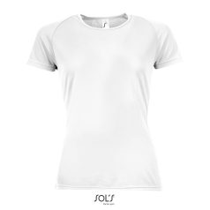 SPORTY-WOMEN TSHIRT- 140g, Polyester, white, TWIN, S