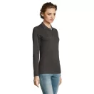 Tricou Polo cu maneca lunga, Femei, SOL'S, 2601E11402, Bumbac, Gri charcoal melange, XL