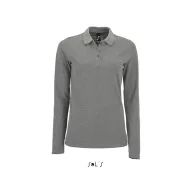  Tricou Polo, Dama, maneca lunga, SOL'S, 2401E10154, Bumbac, Gri melange, 3XL