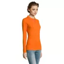 Tricou Polo cu maneca lunga, Femei, SOL'S, 2601E11409, Bumbac, Portocaliu, XXL