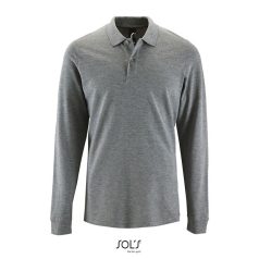   Tricou Polo, Barbati, maneca lunga, SOL'S, 2401E10188, Bumbac, Gri melange, 4XL