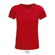   Tricou la baza gatului, Dama, maneca scurta, SOL'S, 2401E10616, Bumbac, Rosu, 3XL