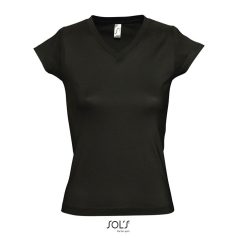   Tricou la baza gatului, Dama, maneca scurta, SOL'S, 2401E11832, Bumbac, Negru deep, 3XL