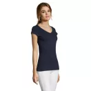 Tricou la baza gatului cu maneca scurta, Femei, SOL'S, 2601E11007, Bumbac, Albastru French Navy, L