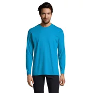   Tricou la baza gatului cu maneca lunga, Barbati, SOL'S, 2601E12101, Bumbac, Albastru Aqua, 5XL
