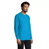   Tricou la baza gatului cu maneca lunga, Barbati, SOL'S, 2601E12106, Bumbac, Albastru Aqua, XXL