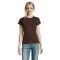 Tricou la baza gatului cu maneca scurta, Femei, SOL'S, 2601E12084, Bumbac, Maro ciocolata, L