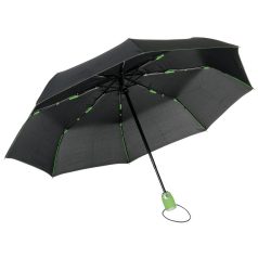   Umbrela de buzunar automata antivant 97 cm, ax metalic, negru, verde, Everestus, UA46SE, metal, fibra de sticla, poliester