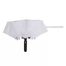 Umbrela mica pliabila, rezistenta la vant, Everestus, 2601E12772, Automata, Maner Curbat, Ø98x33-60 cm, Metal, Fibra de sticla, Poliester, Alb