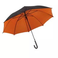  Umbrela 103 cm, maner curbat, automata, Everestus, 20IAN631, Negru, Portocaliu, Metal, Poliester