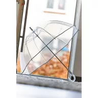   Umbrela transparenta 101 cm, maner curbat, transparent si argintiu, Everestus, UC01BE, metal, poe