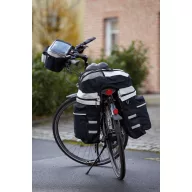   Set bicicleta 3 piese, 2 genti, rucsac, pelerina de ploaie, negru si gri, Everestus, AB02BE, poliester 600D