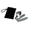 Set tacamuri pliabile 3 piese, Everestus, CG01, otel inoxidabil, nailon, gri