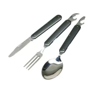   Set tacamuri pliabile 3 piese, Everestus, CG01, otel inoxidabil, nailon, gri