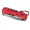 Briceag de buzunar cu 12 functii, aluminiu, otel inoxidabil, Everestus, BMU030, rosu