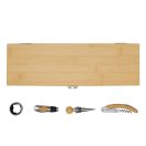 Set accesorii vin, 5 piese, 2509E14373, Everestus, 36x11.5x11.5 cm, Bambus, Otel, Natur