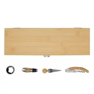   Set accesorii vin, 5 piese, 2509E14373, Everestus, 36x11.5x11.5 cm, Bambus, Otel, Natur