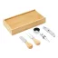 Set accesorii vin, 2410E25511, Everestus, 24.5 x 13 x 3.3 cm, Bambus, Argintiu, Maro