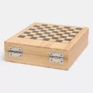 Set accesorii vin cu joc de sah, 2401E14472, Everestus, 17x14x4.5 cm, Bambus, Otel, Maro