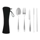 Set tacamuri, Everestus, 2601E12728, 21.5x7 cm, Otel, Nylon, Argintiu