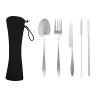   Set tacamuri, Everestus, 2601E12728, 21.5x7 cm, Otel, Nylon, Argintiu