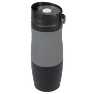   Cana termos perete dublu 380 ml, negru, gri, Everestus, CT02GM, otel inoxidabil, silicon, plastic