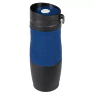   Cana termos perete dublu 380 ml, negru, albastru, Everestus, CT01GM, otel inoxidabil, silicon, plastic