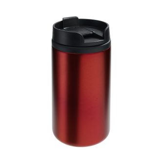   Cana de voiaj 290 ml, perete dublu, Everestus, 20IAN1532, Rosu, Otel, Plastic