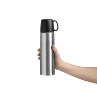   Termos 500 ml, 2509E14403, Everestus, Ø7x25 cm, Otel, Plastic, Argintiu, Negru