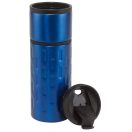 Cana de voiaj 400 ml, inel decorativ de cauciuc, Everestus, EE01, otel inoxidabil, plastic, albastru