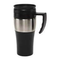   Cana termos 400 ml cu maner, Everestus, 20IAN2485, Argintiu, Negru, Plastic, Otel