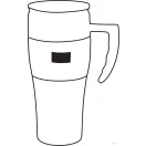 Cana termos 400 ml cu maner, Everestus, 20IAN2485, Argintiu, Negru, Plastic, Otel