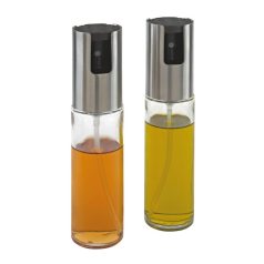   Set shakere pentru ulei si otet, Everestus, LEE01, otel inoxidabil, sticla, plastic, transparent, argintiu