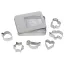 Set 6 forme de prajituri, Everestus, CBE01, otel inoxidabil, argintiu